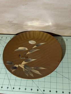 Vintage Hand Painted Wooden Platter Colibri