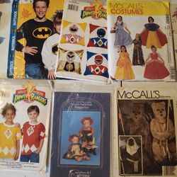 Sewing Patterns - Starwars, Batman, Power Rangers, Reagdy Ann, Snow White - Vintage 