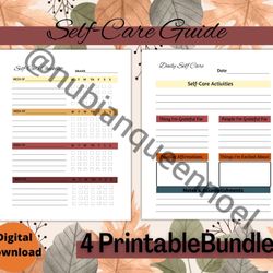Self- Care Guide Digital Printable Sheets