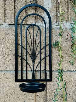 Black Metal Wall Scone | Candle Holder | Decor