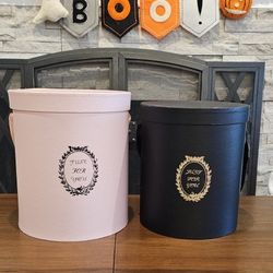 Pink and Black Floral Hat Boxes