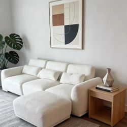 4-Piece Modular Sectional Sofa – U/L Shape Convertible Couch with Removable Ottoman