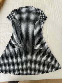 Black and White Houndstooth Mini Dress