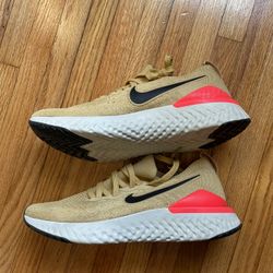 Size 8 Nike epic react flyknit 2 men new without box - Club Gold Black Red Orbit  
