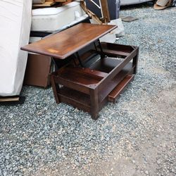 Used Wood Coffee Table Expandable  Storage