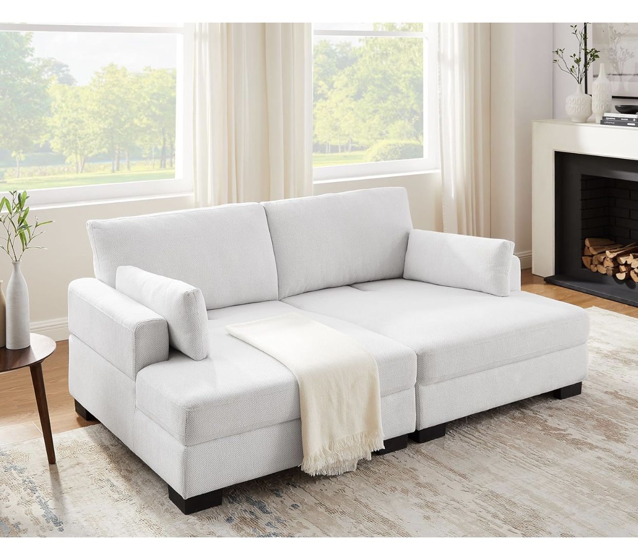 New in box Vanomi Multifunctional Loveseat Sofa, Easily Converts from Sofa Couch to Sofa Bed-beige
