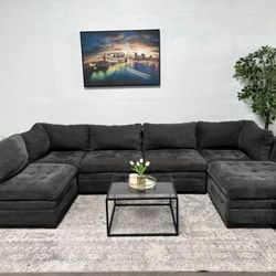 U SHAPE BRAND NEW CHARCOAL GREY SECTIONAL SAME DAY DELIVERY 
