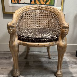 Cane Chair And Mirror 