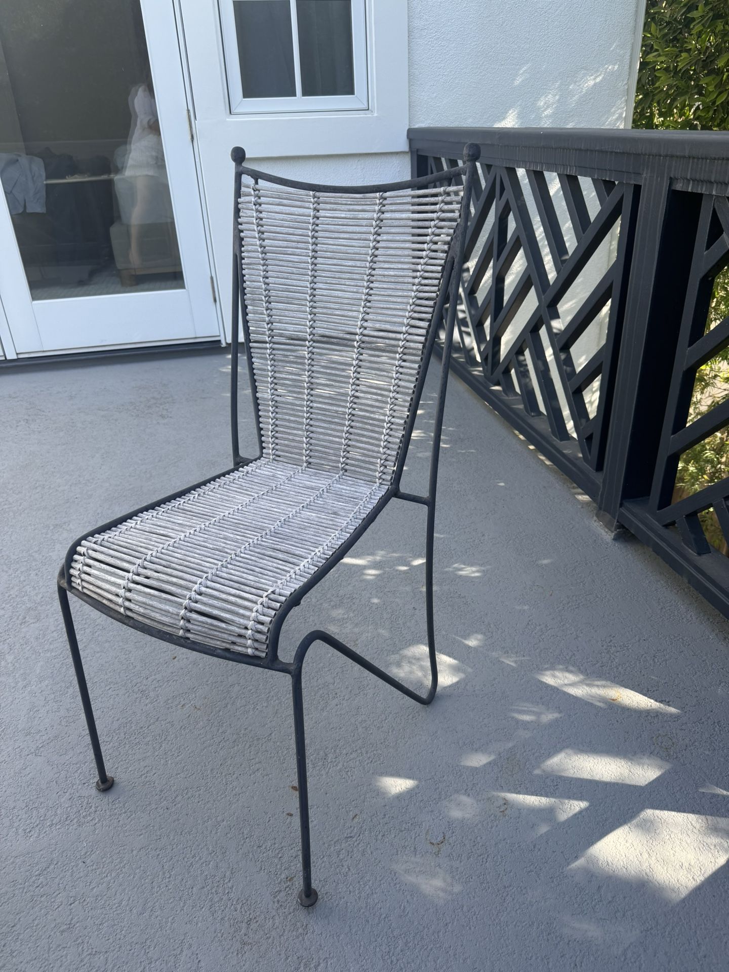 Vintage 1950s cane And Iron Chairs - Set Of 2