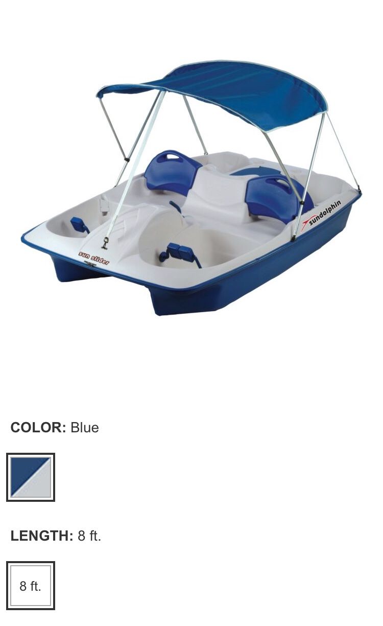 Sun Dolphin Sun Slider 5-Seated Pedal Boat with Canopy