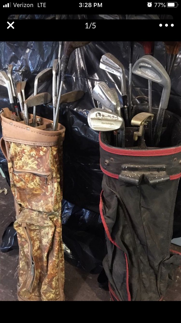 Vintage men’s and women’s golf clubs