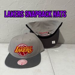 NBA Mitchell And Ness Los Angeles Lakers Grey SnapBack Hats 