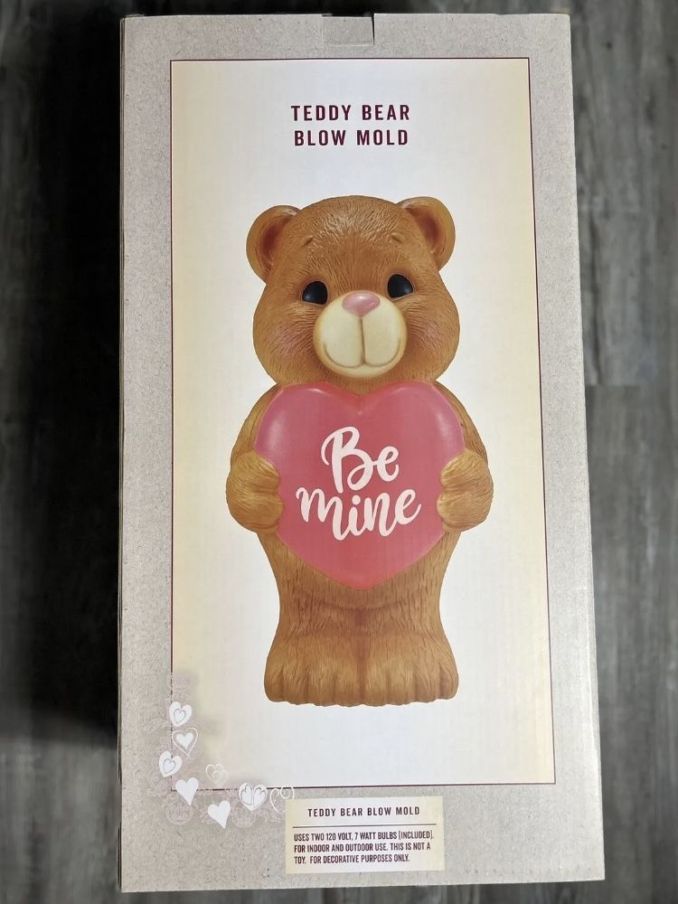 Cracker Barrel 24” Valentines Bear Blow Mold