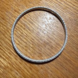 Silver Tone Diamone Cut Bangle Bracelet
