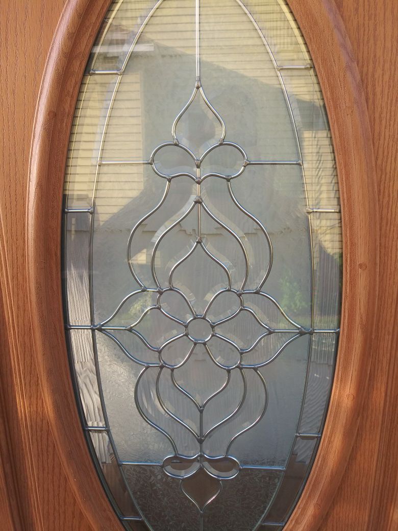Wood door with glass
