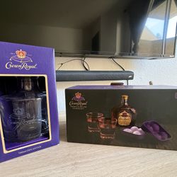 Crown Royal 750 mL Decanter And Glass Set