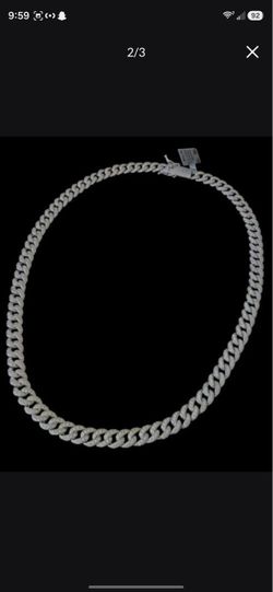925 Sterling Silver Miami Cuban Link Necklace 9mm 22" with Moissani by te CTW 18.21
