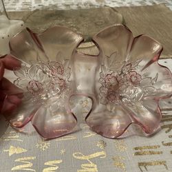 Vintage, Dual Candy Dish, Pink Depression, Glass