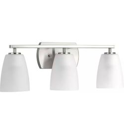 3 light brushed nickel bathroom vanity light