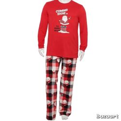 Sz 2x Men’s Jammies For Your Families Santa Coming Soon Pajama Set 2pc