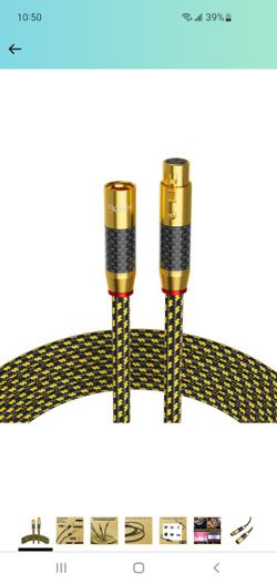 Mygatti Hi-Fi XLR to XLR Microphone Cable 8 Feet, XLR Male to Female Cable, 3 Pin Balanced XLR Cable, Silver Plated Copper, Multiple Shield, Nylon Bra