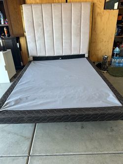 FullBed Frame with Upholstered Headboard
