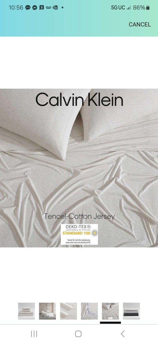Calvin Klein - Queen Bed Sheets, Cotton Melange Jersey Bedding Set with Deep Pockets, Super Soft & Cozy Bedding Essentials (Modern Cotton Ivory/Grey,