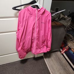 womens 3XL pink Columbia rain coat used