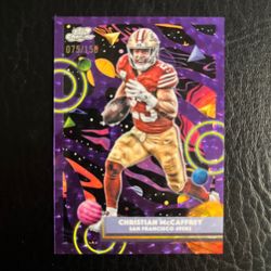 2025 Topps Cosmic Chrome Christian McCaffrey Purple Nebula /150