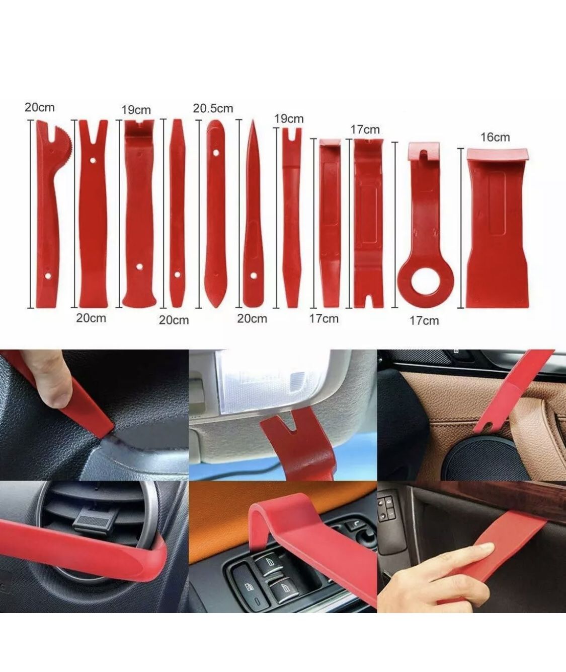 19Pcs Car Trim Removal Tool Hand Tools Pry Bar Panel Door Interior Clip Kit Set