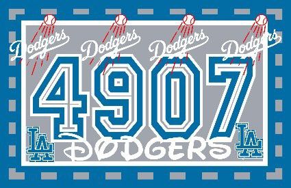 Custom Artwork Transfers For Sale Your Dodgers Address $20 17x11
