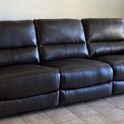 Leather Couch, Electric Recliner - Leg and Head Adjustable