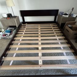 West Elm Queen Size Bed Frame And Separate Headboard 