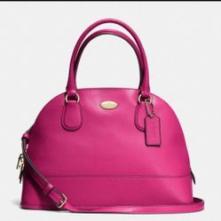 COACH CORA DOME SATCHEL HOT PINK EUC