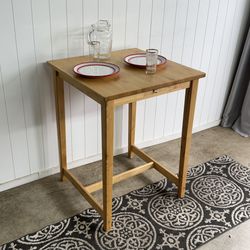 Wooden square bar height table