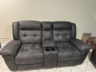 2 Piece Reclining Couch Set W/ USB Charging