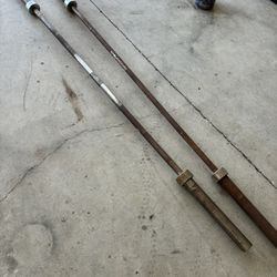 Two 45 LB Olympic Weight Long Bars, Both Need Repair