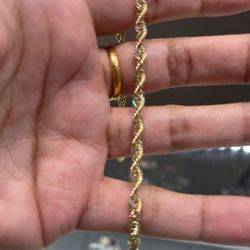 10k Gold Rope Bracelet With Diamknd Cuts ..we Have On Special Deal ..!!!