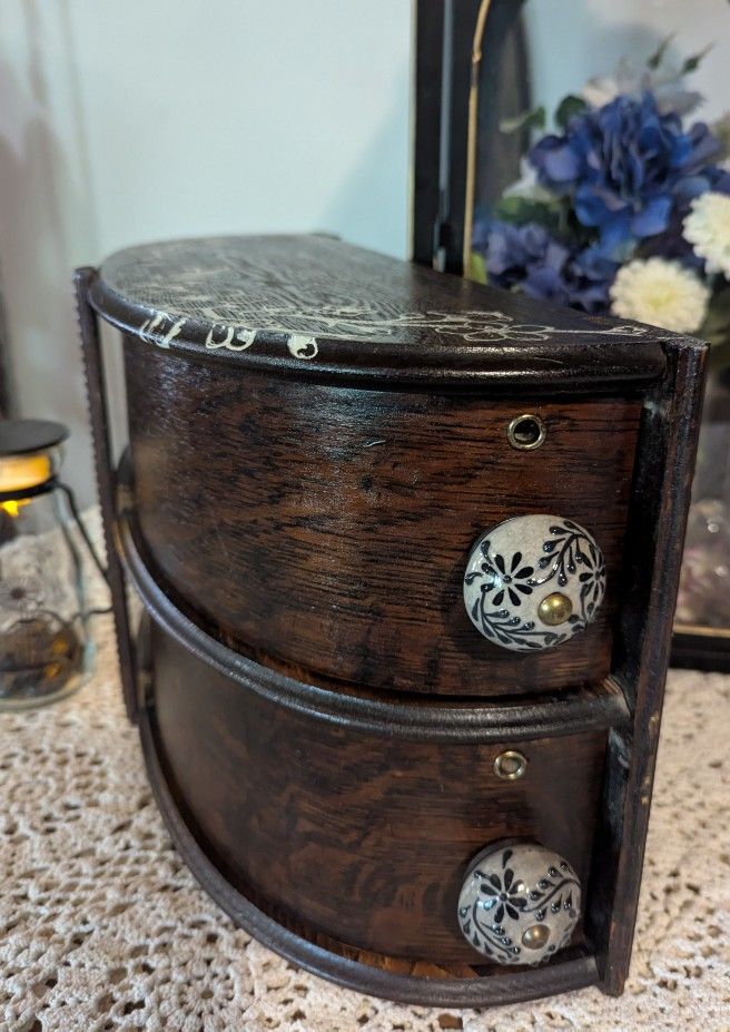 Antique Sewing Drawers In Frame