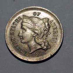United States 3 Cent Nickel (1886 Proof)