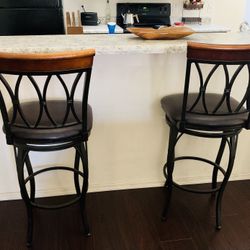 Leather Swivel Bar Height Stools