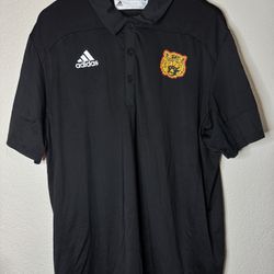 Grambling State University Tigers Adidas Black Polo Shirt Short Sleeve Mens XL