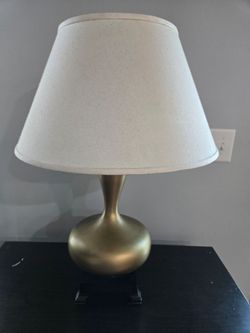 Gold Table Lamp with Cream Shade