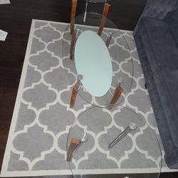 GLASS TOP COFFEE  TABLE, SIDE TABLE