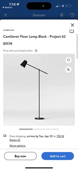 Lámpara Para Piso. Cantilever Floor Lamp Black - Project 62