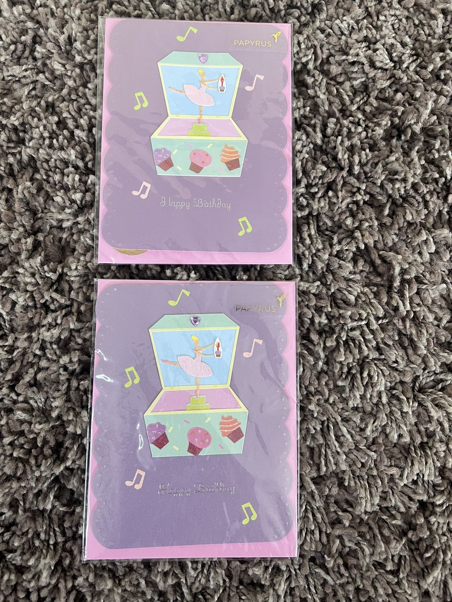 LOT: NEW: 2 Papyrus ballerina Happy Birthday Cards