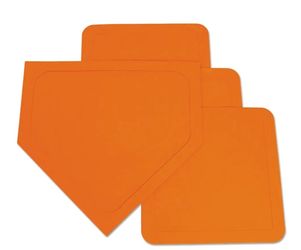 
Champion Sports Throwdown Base Set: 4 Baseball & Softball Rubber Throw Down Bases - Training & Practice Equipment, Orange , 1" x 17" x 17"