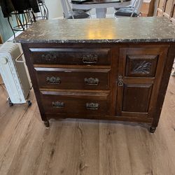 Neat Old Cabinet With Marble Top