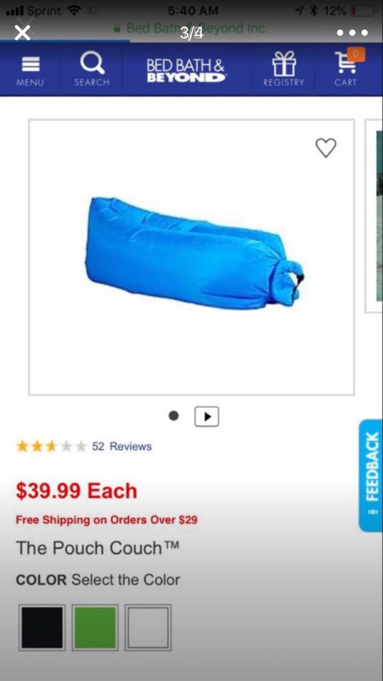 Couch pouch go anywhere couch as seen on tv