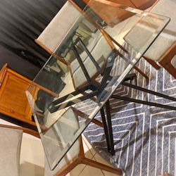 36” Square Glass Top  Dining table (ONLY)